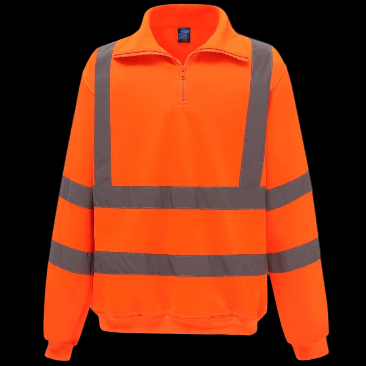 Yoko Hi-Vis Zip Neck Sweatshirt — front