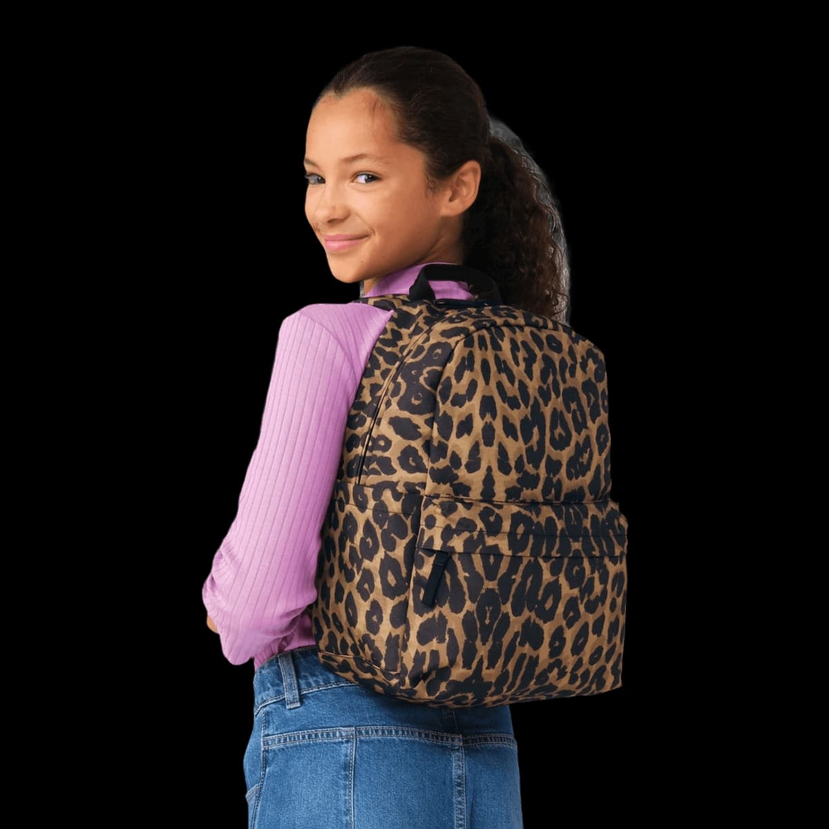 Leopard print mini backpack