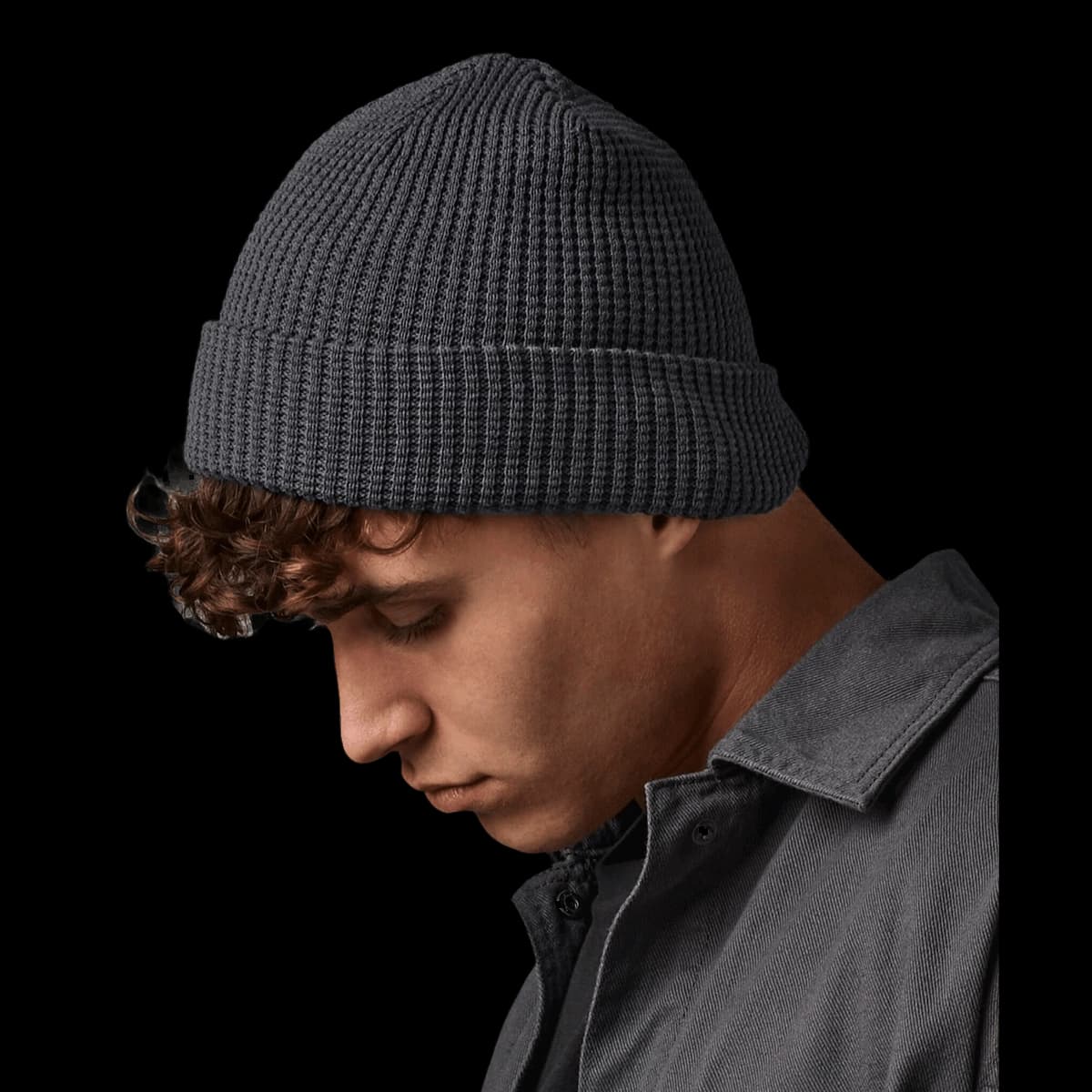 Organic cotton waffle beanie