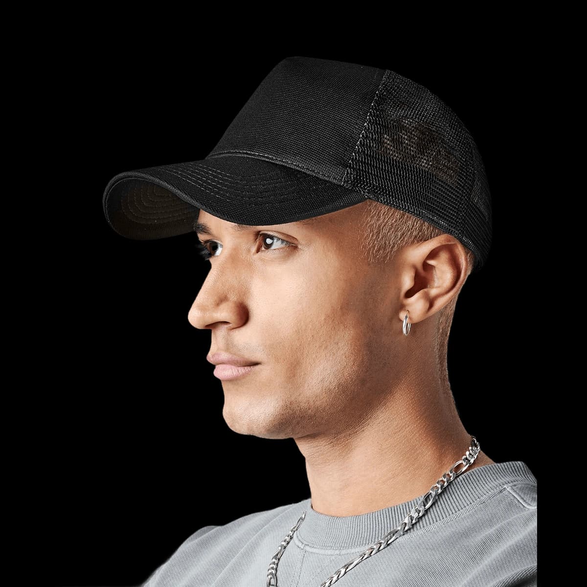 Microknit snapback trucker