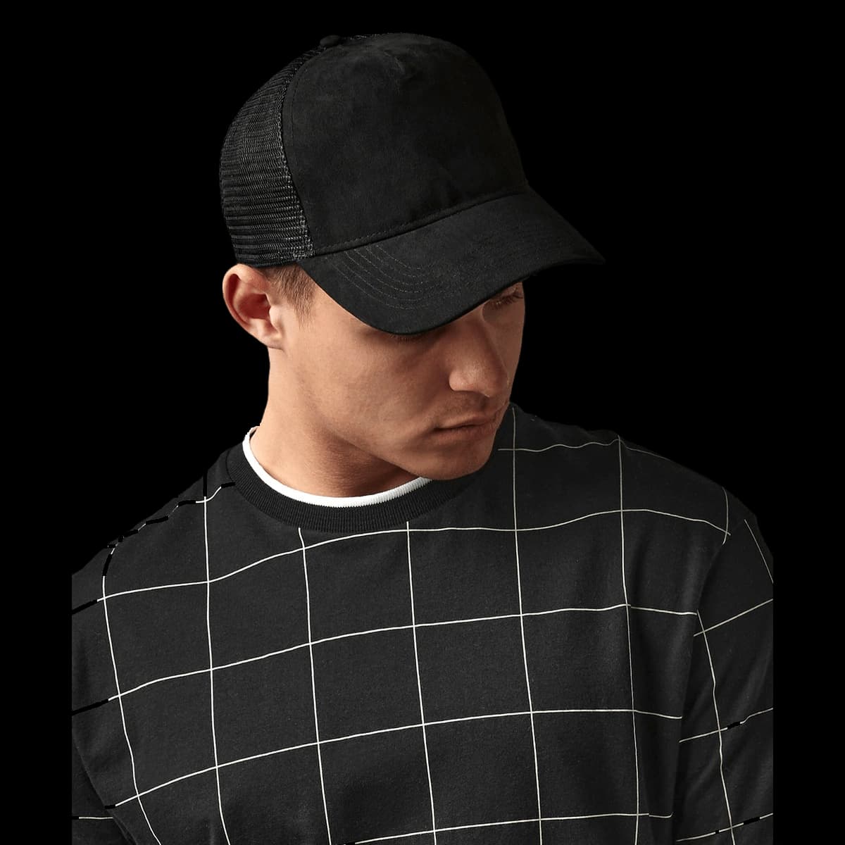 Suede snapback trucker