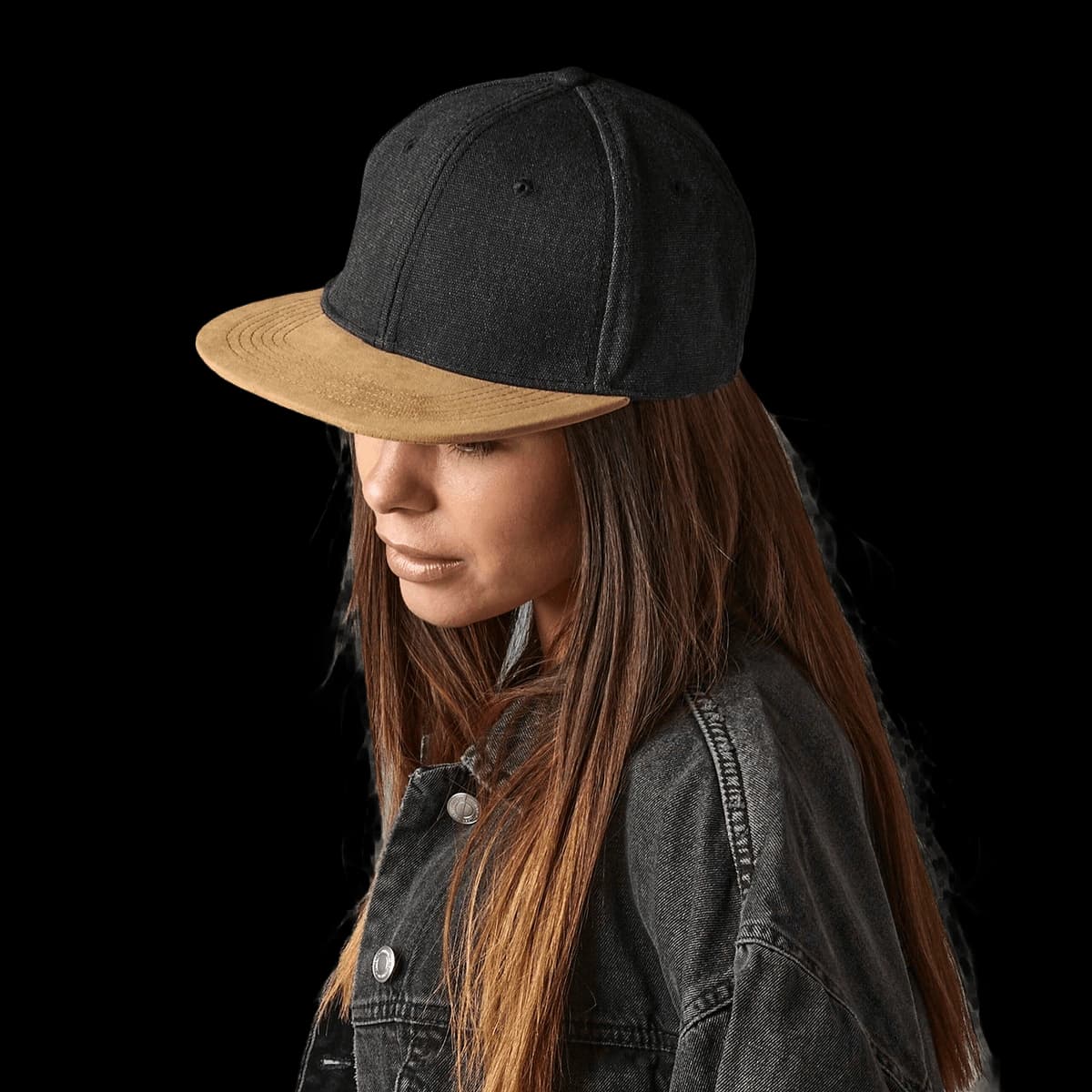 Suede peak snapback