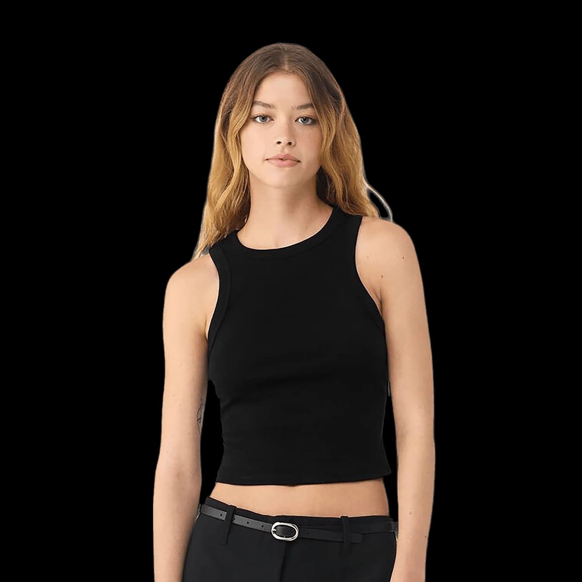 Women’s micro rib racer tank