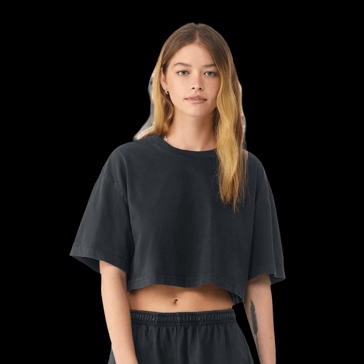 Women’s heavyweight washed cropped tee