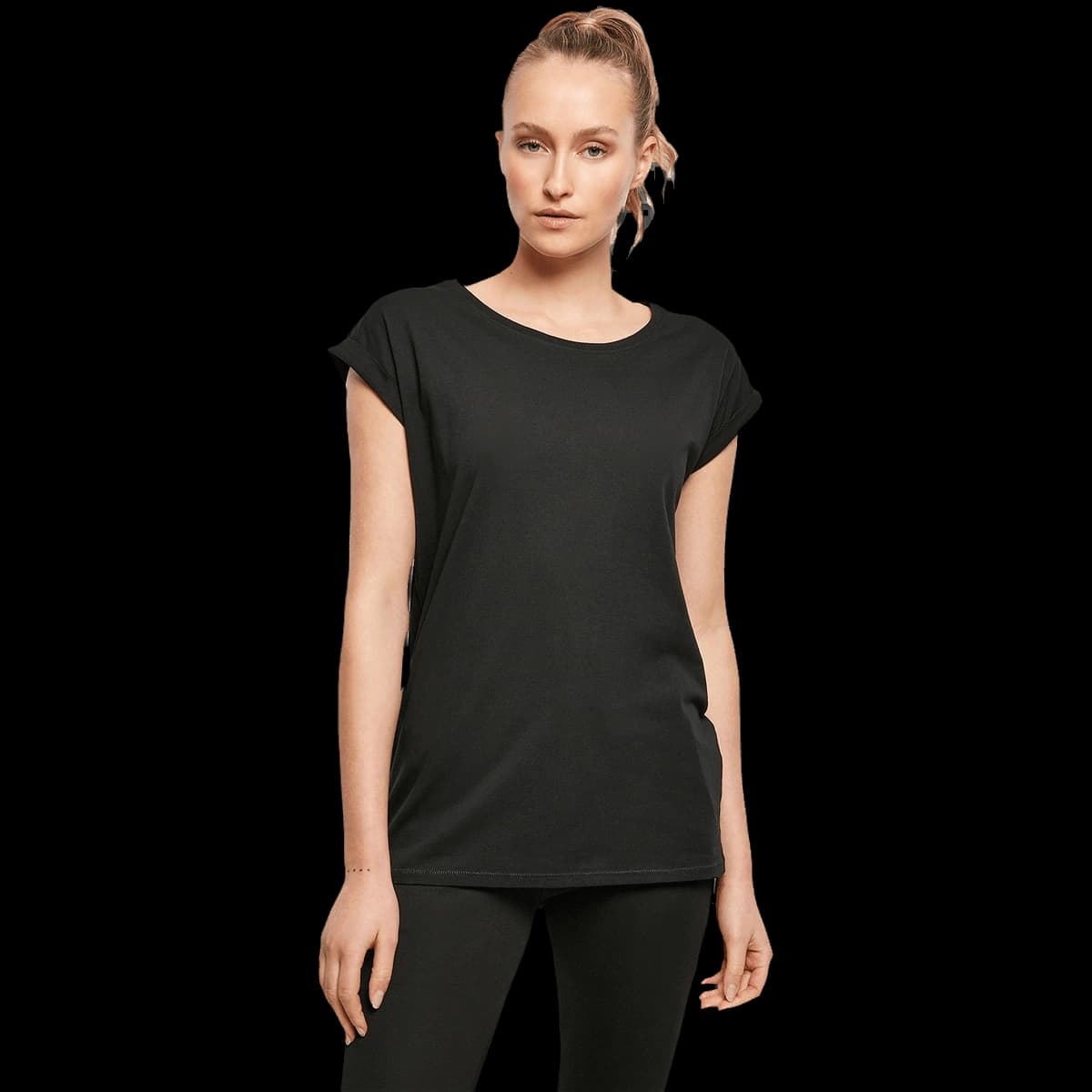 Women's organic extended shoulder tee