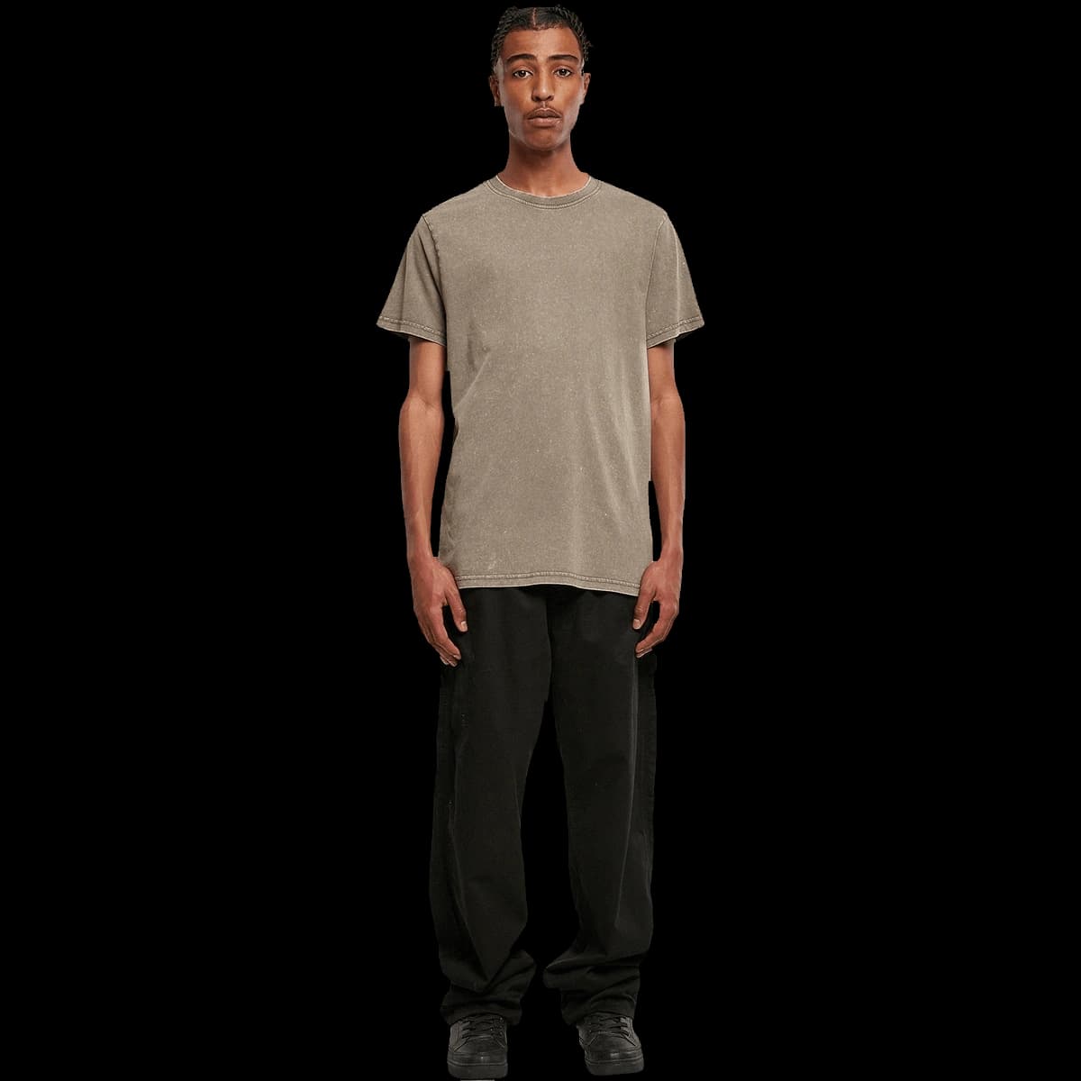 Acid washed round neck tee