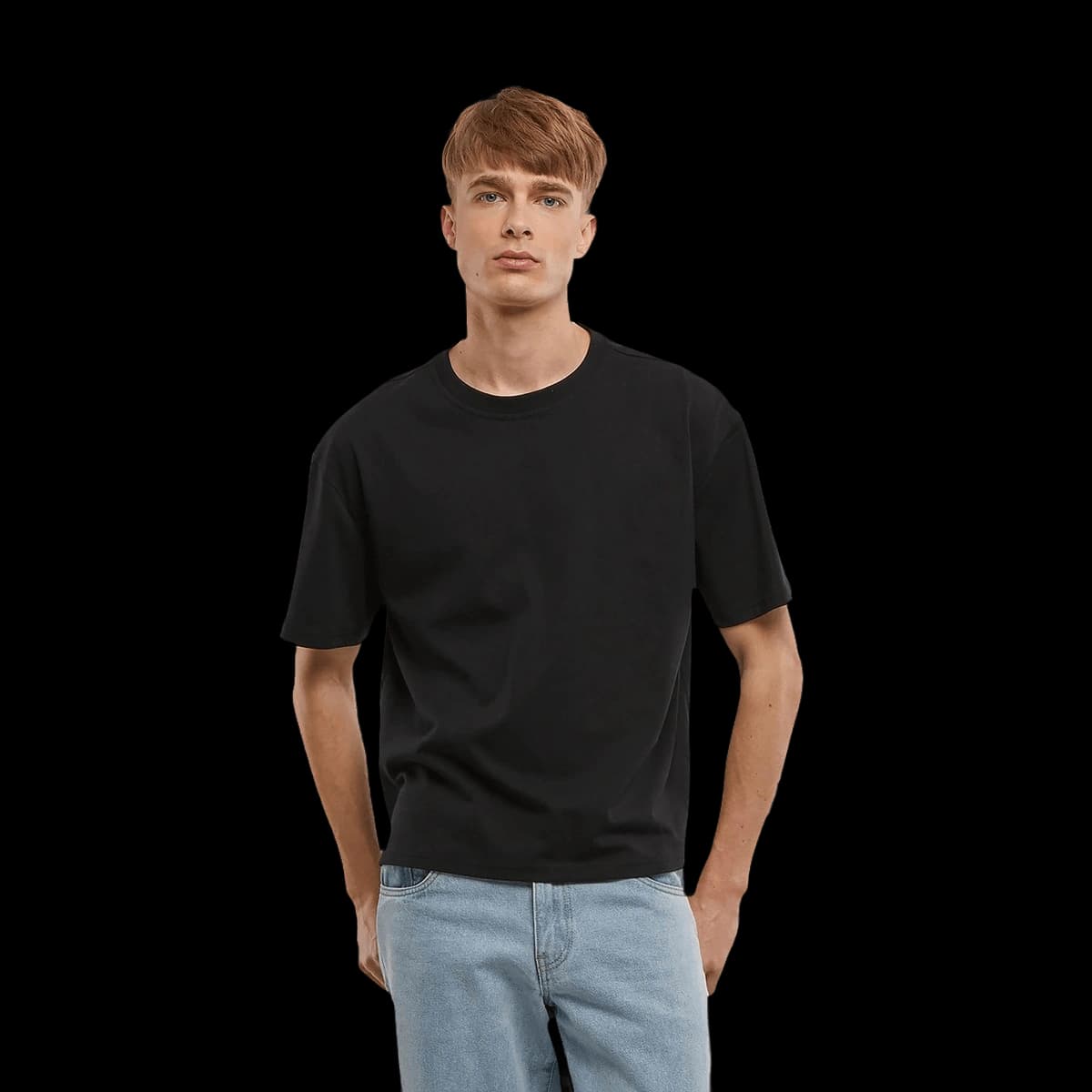 Cropped oversize tee