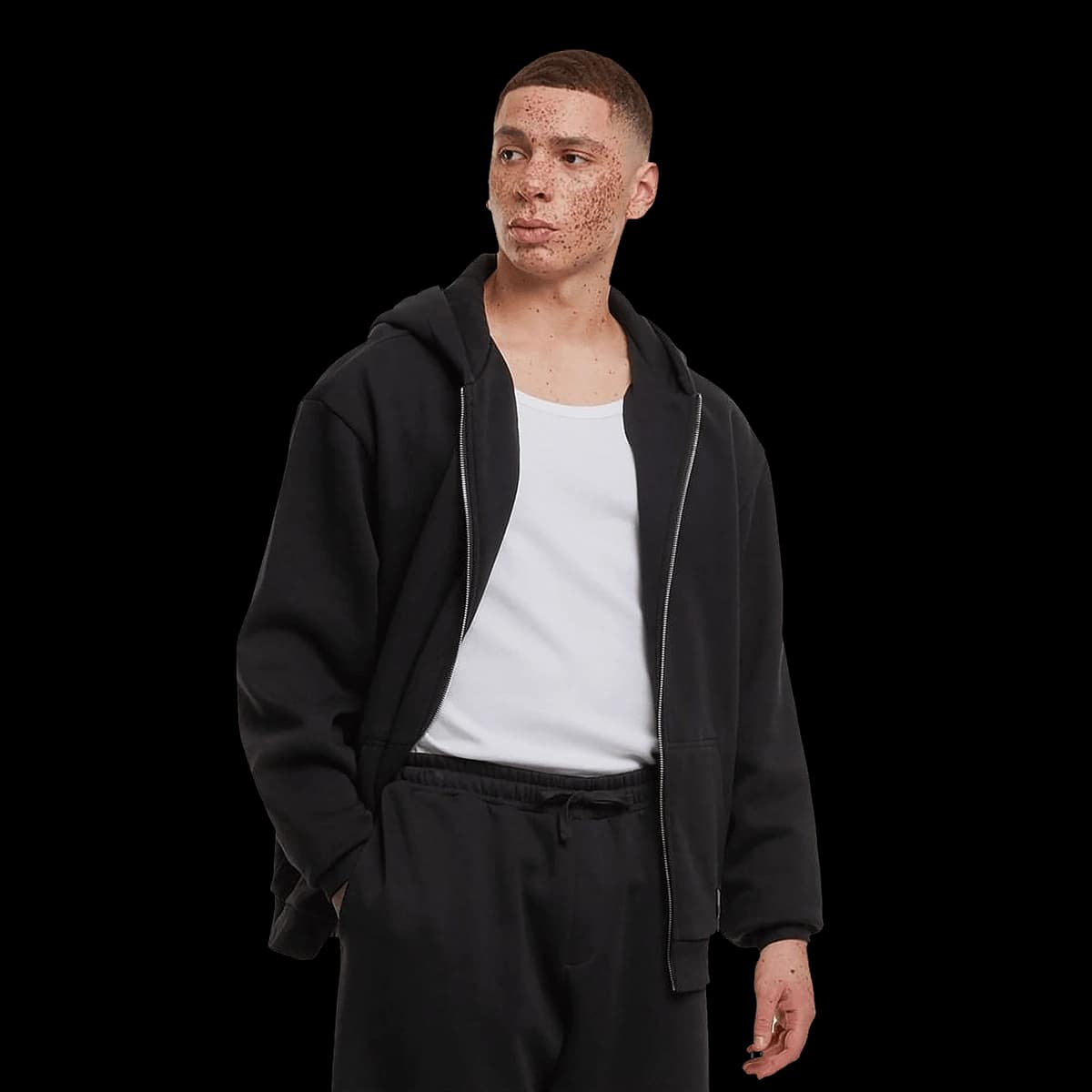 Loose-fit zip hoodie