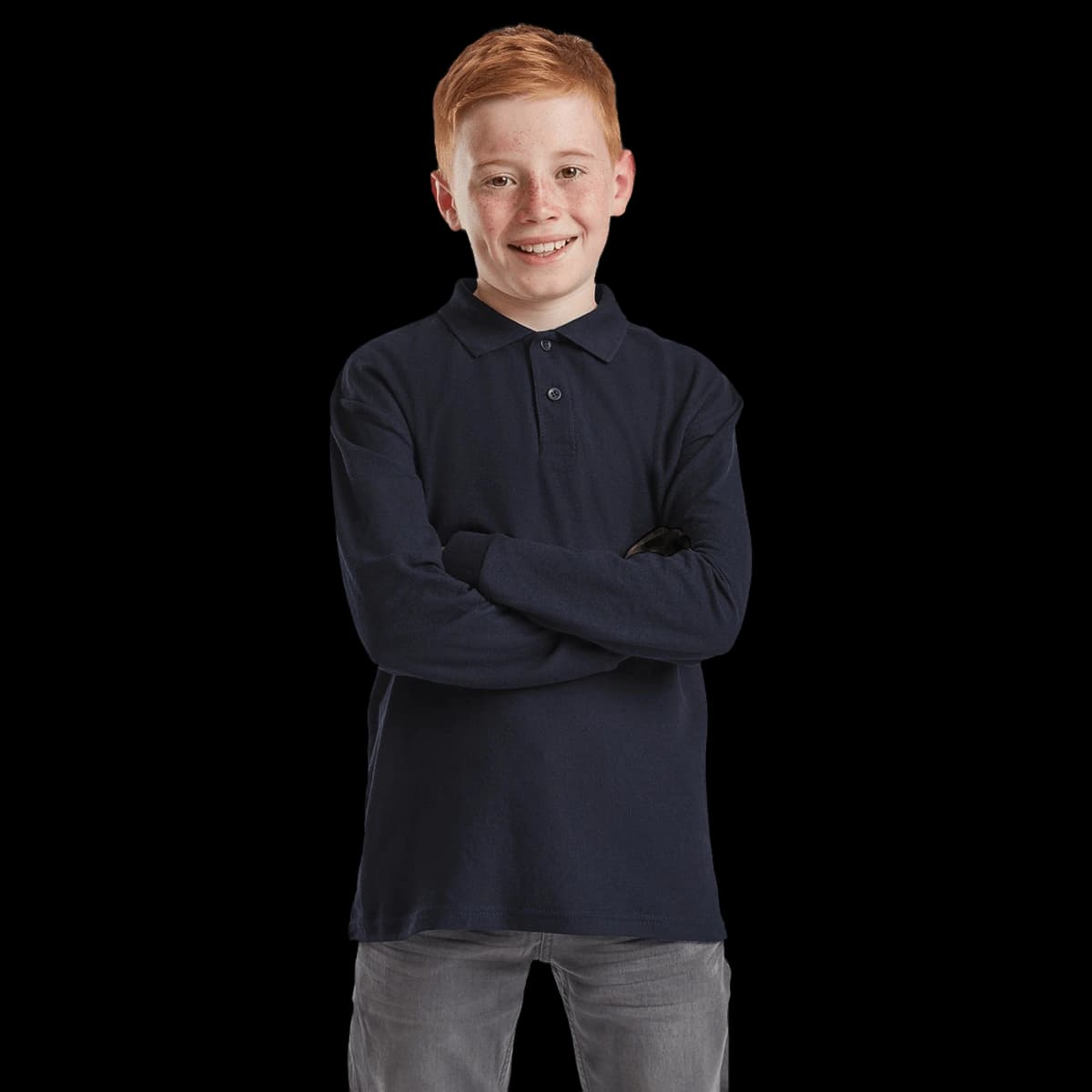 Kids long sleeve 65/35 polo