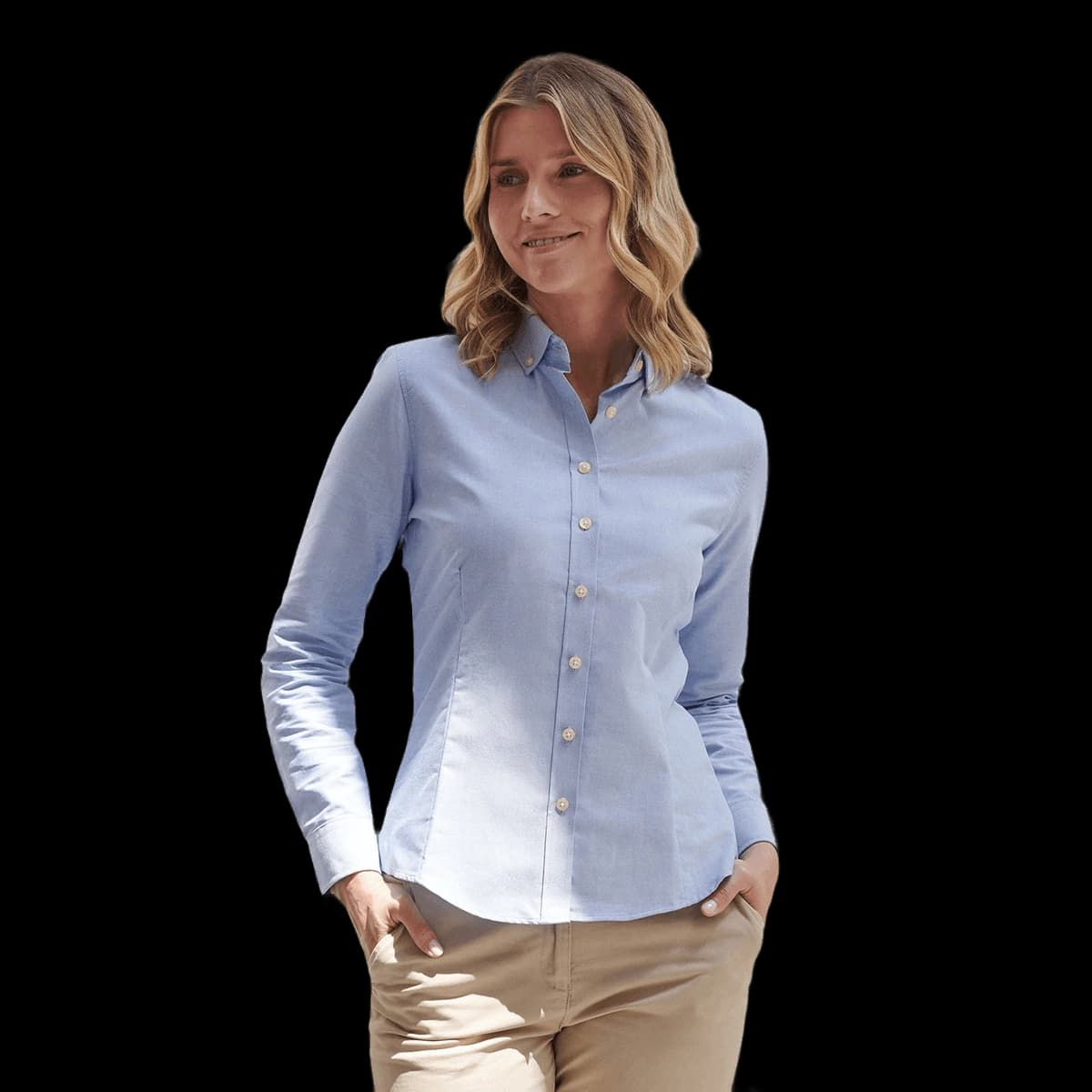 Women's modern long sleeve Oxford shirt