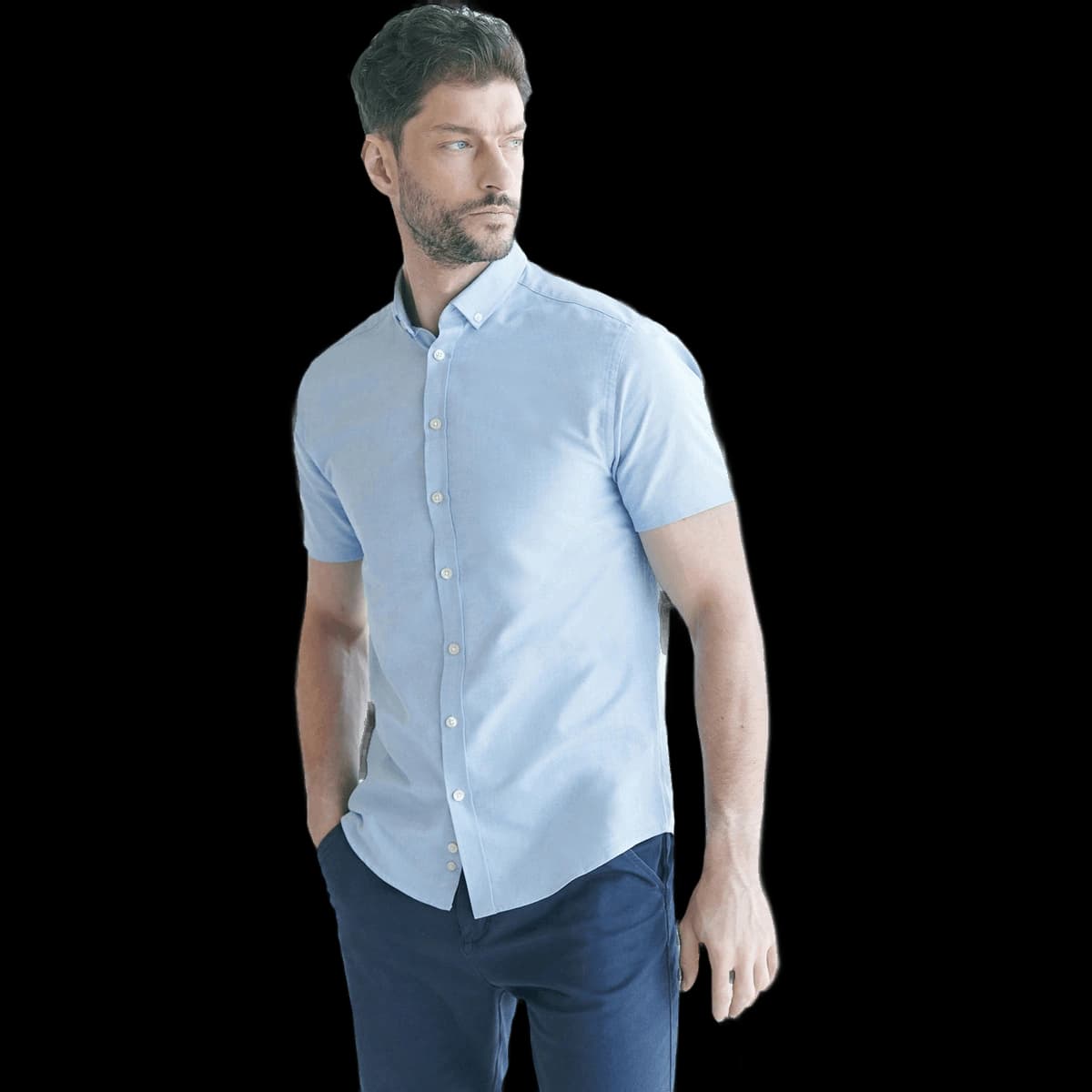 Modern short sleeve Oxford shirt