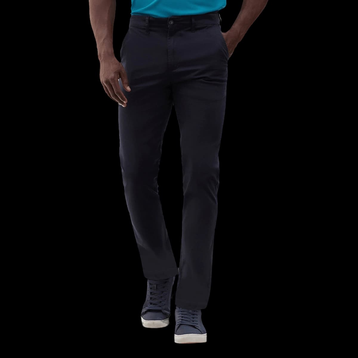 Stretch chinos with flex waistband