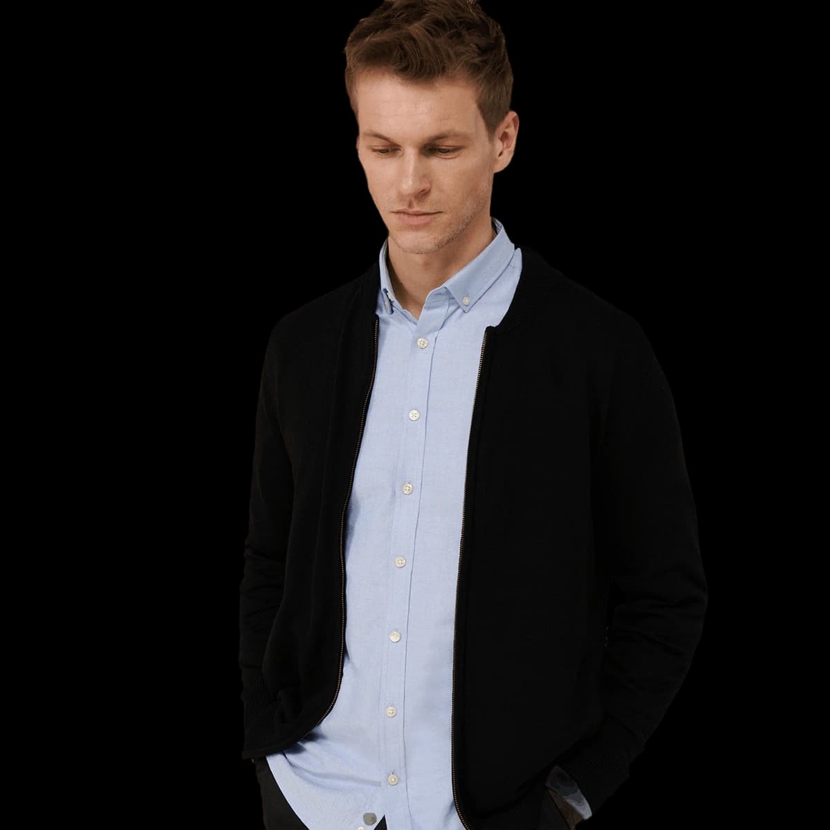 Unisex zip-through cardigan