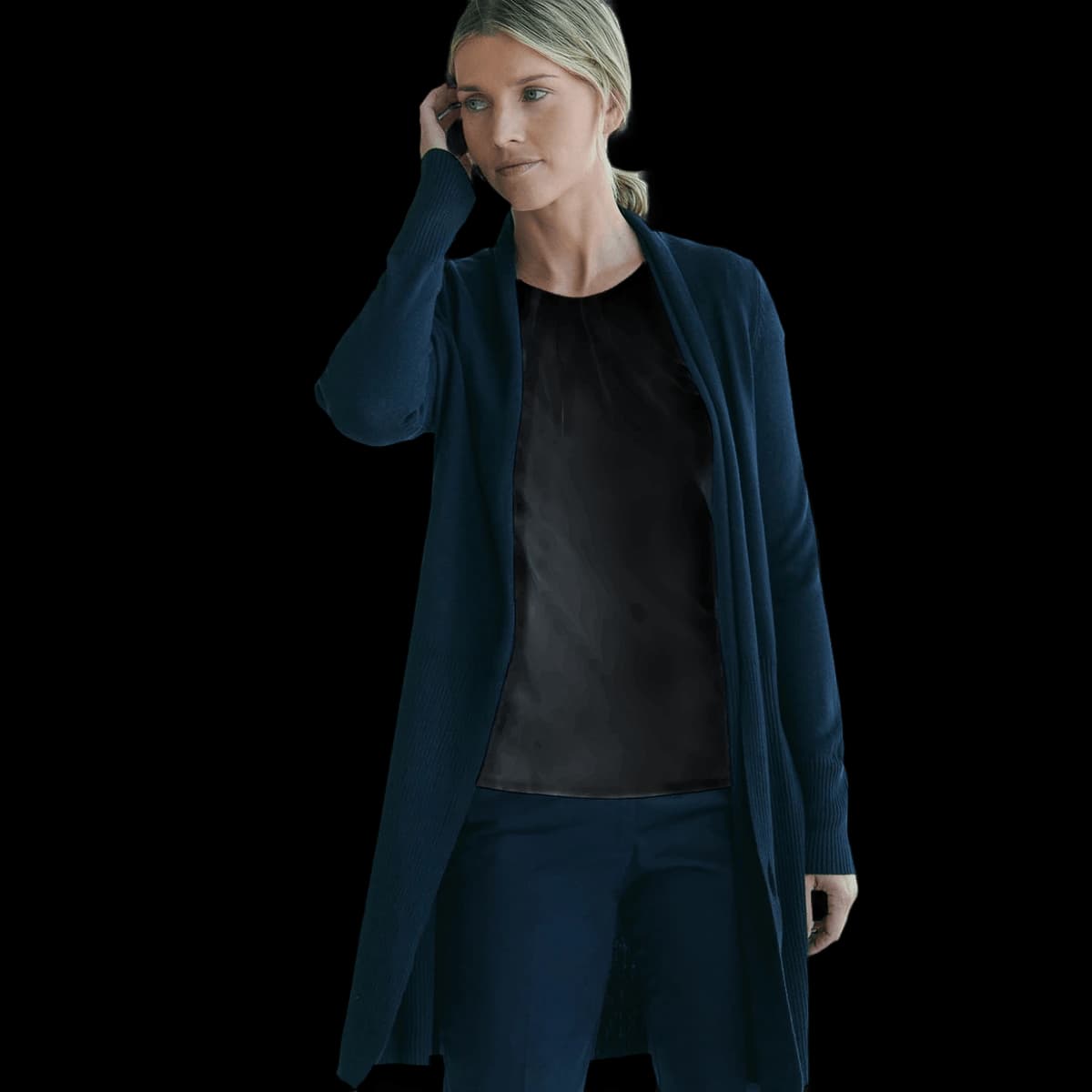 Women's longline open cardigan