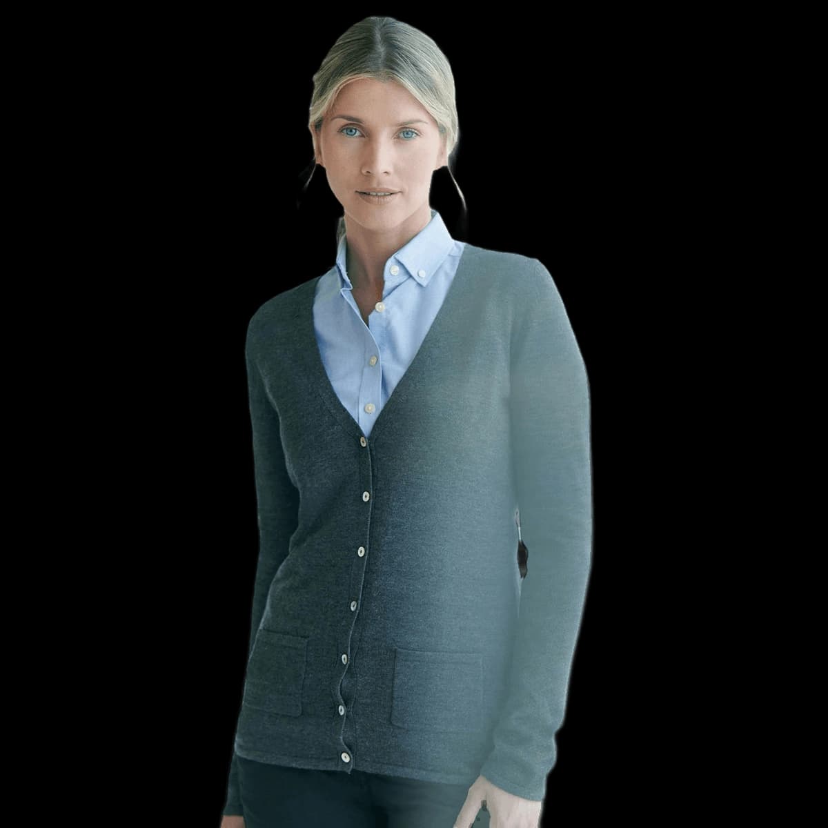 Women's v-button cardigan