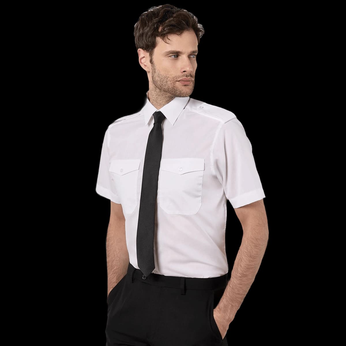 Pilot shirt short-sleeved (tailored fit)