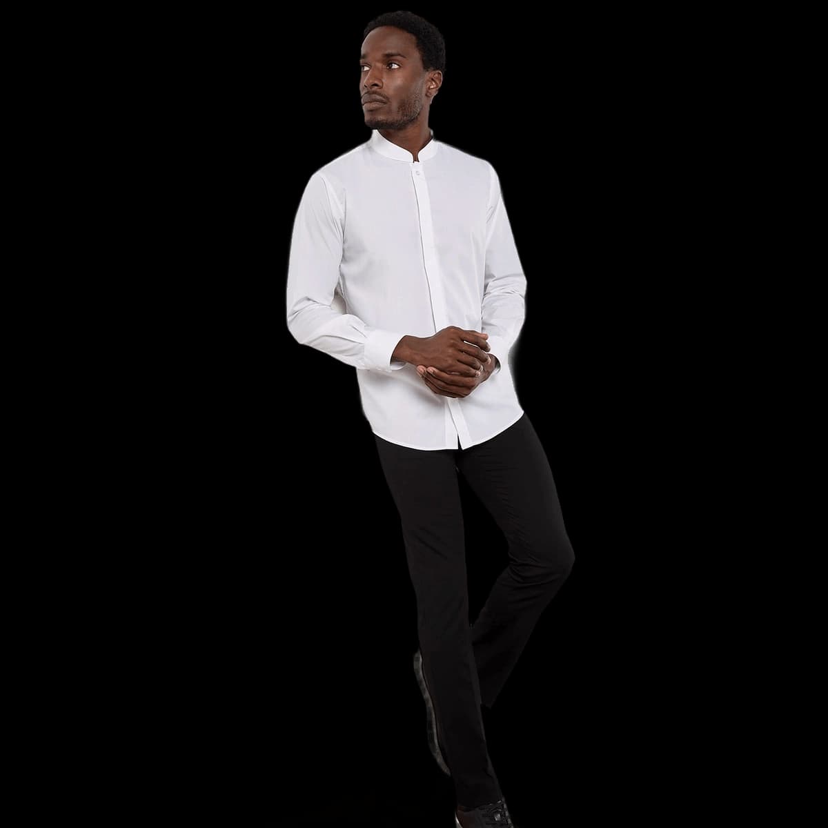 Mandarin collar shirt long-sleeved (tailored fit)