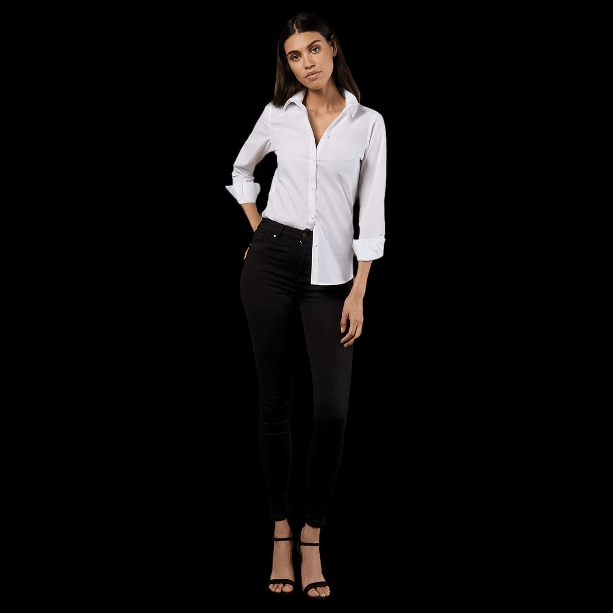 Women's poplin shirt long sleeve
