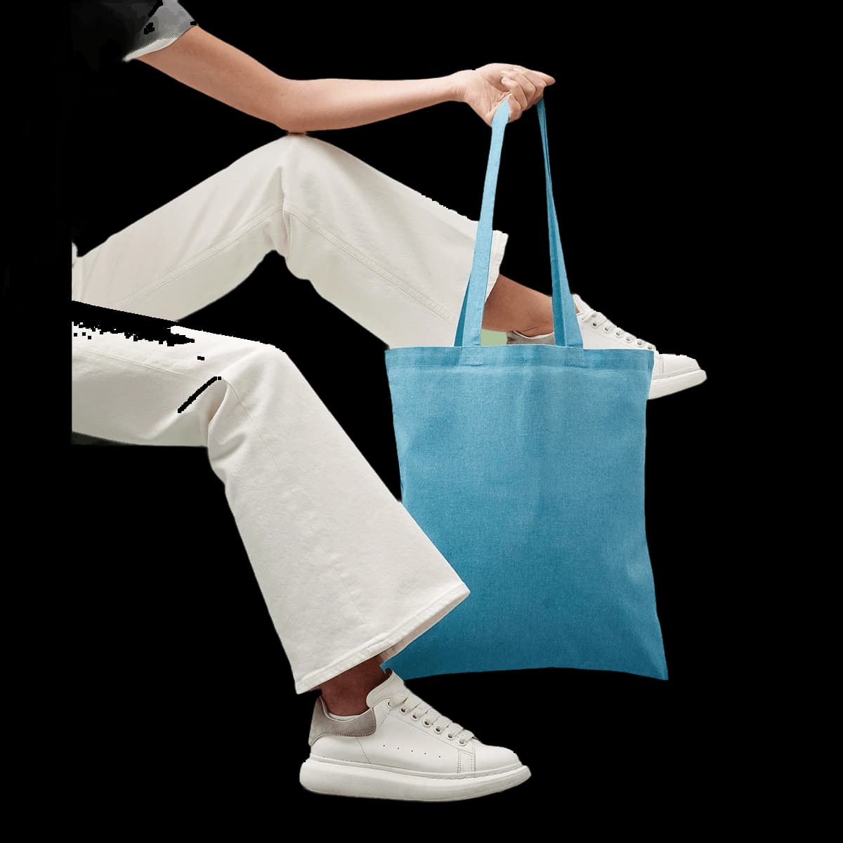 Recycled cotton shopper long handle