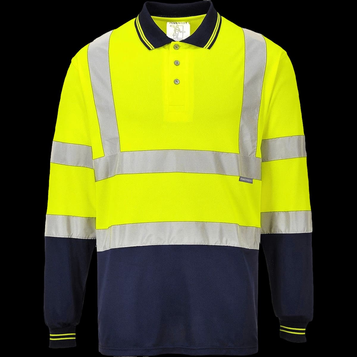 Two-tone long sleeve polo (S279)