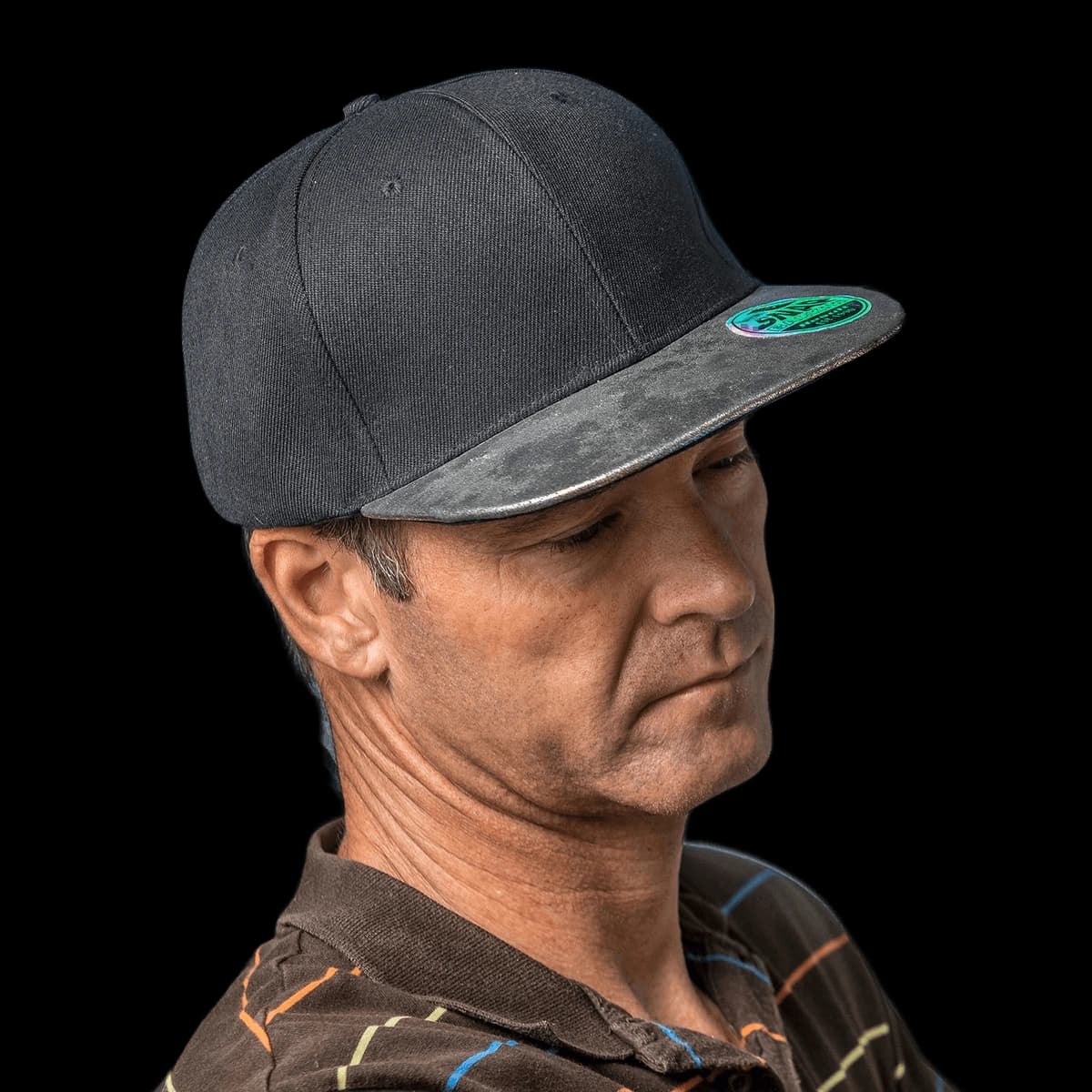 Bronx glitter flat peak snapback cap