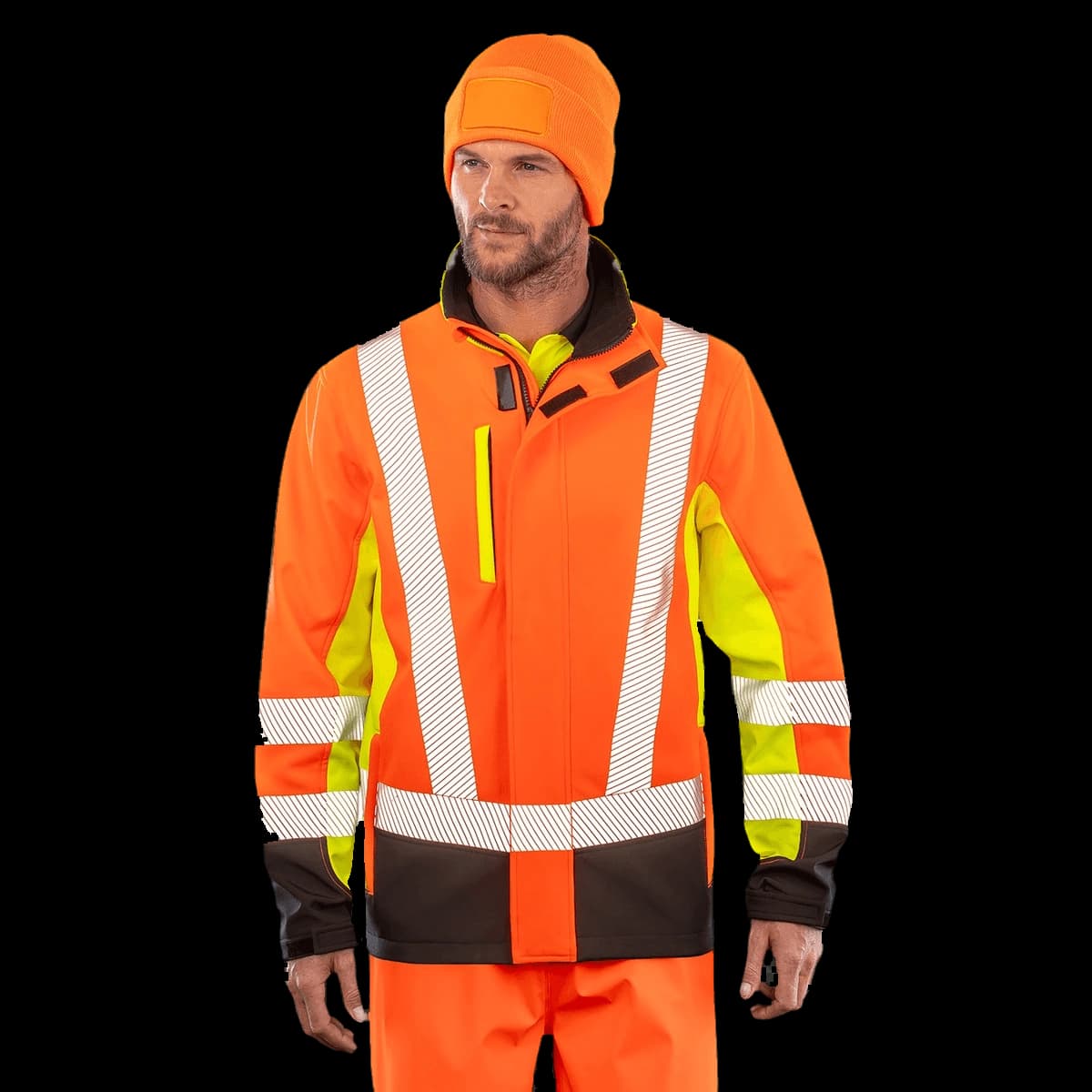 Recycled 3-layer printable 3-tone safety softshell