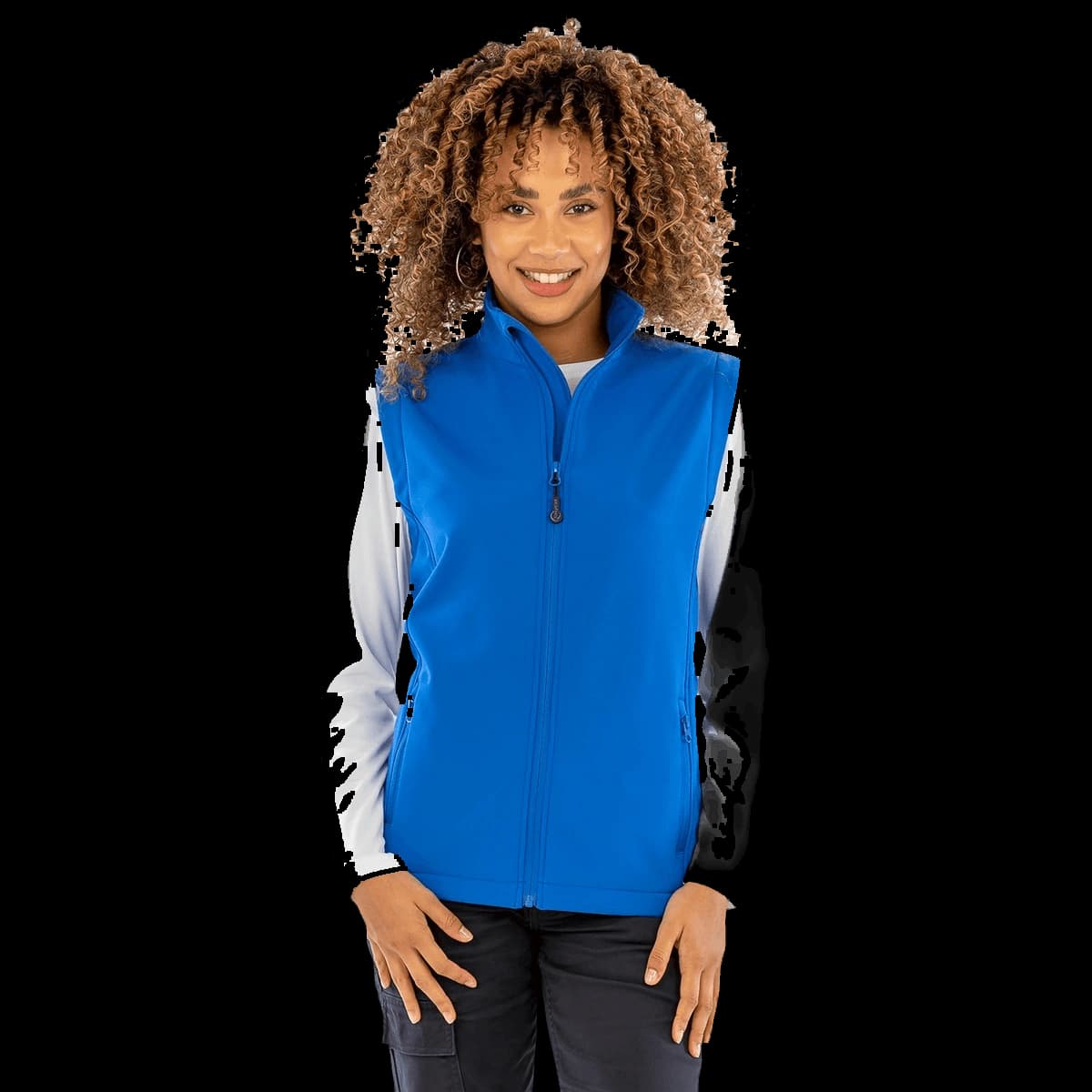 Women's recycled 2-layer printable softshell bodywarmer
