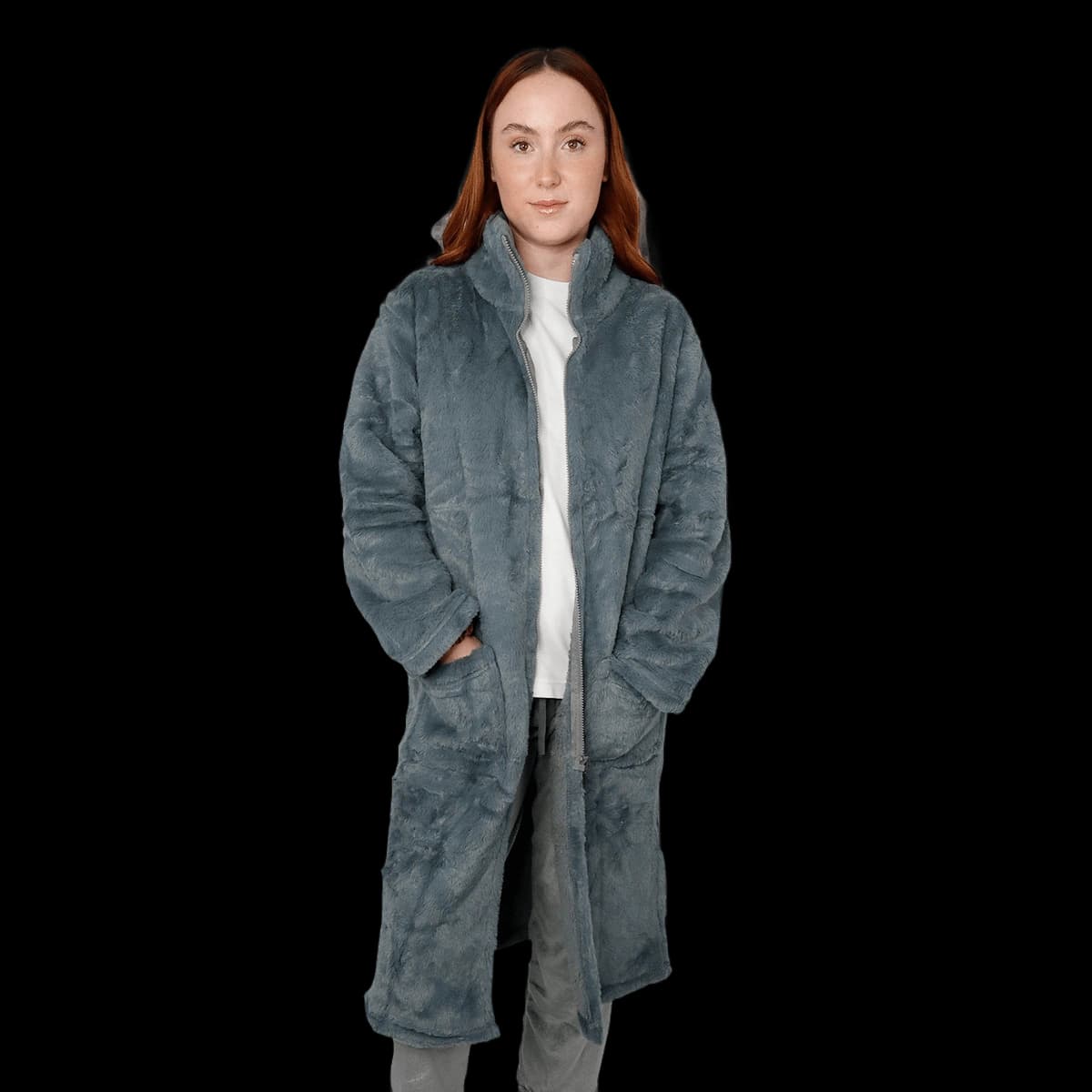 Luxury eskimo faux fur zipped gown