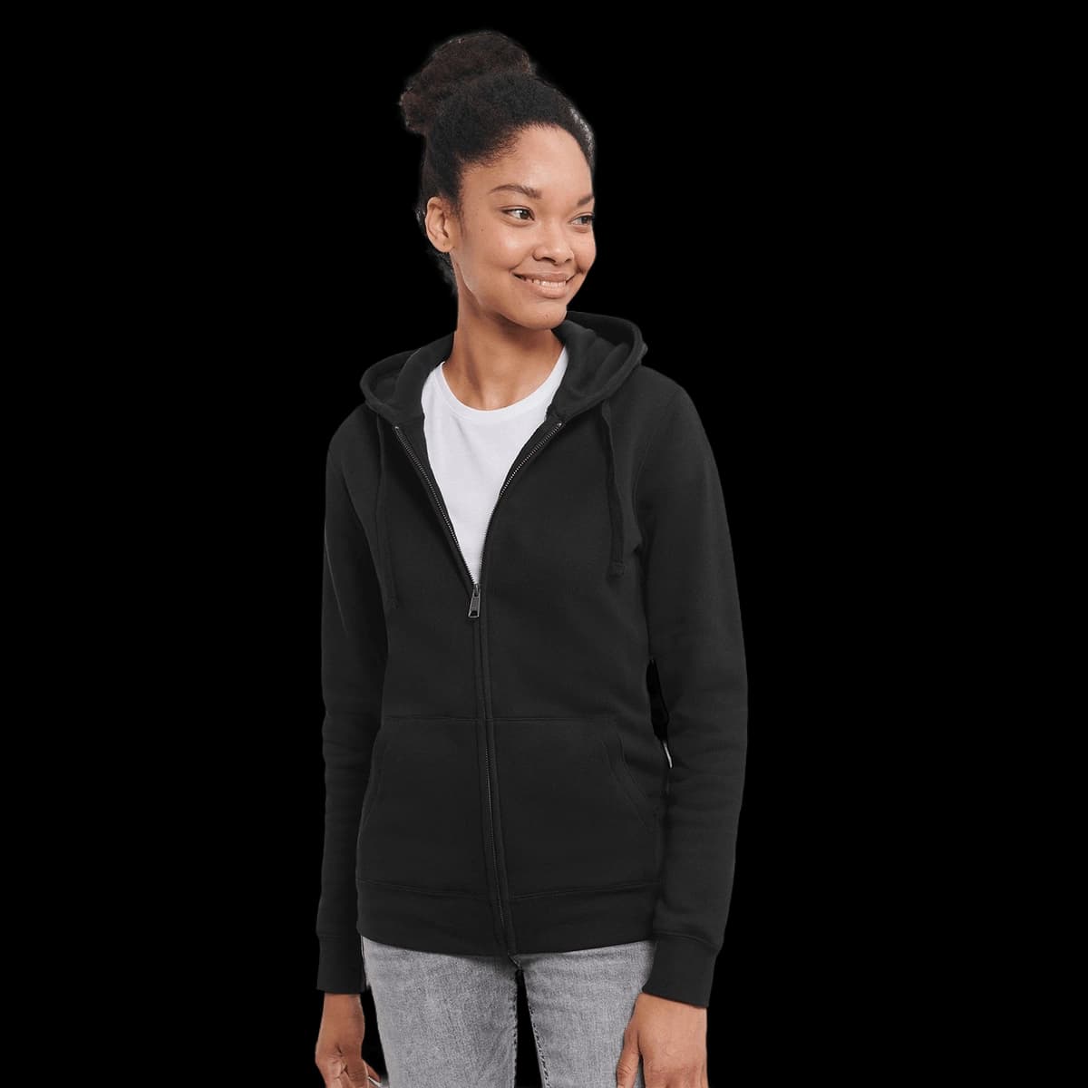 Women's authentic zipped hooded sweatshirt