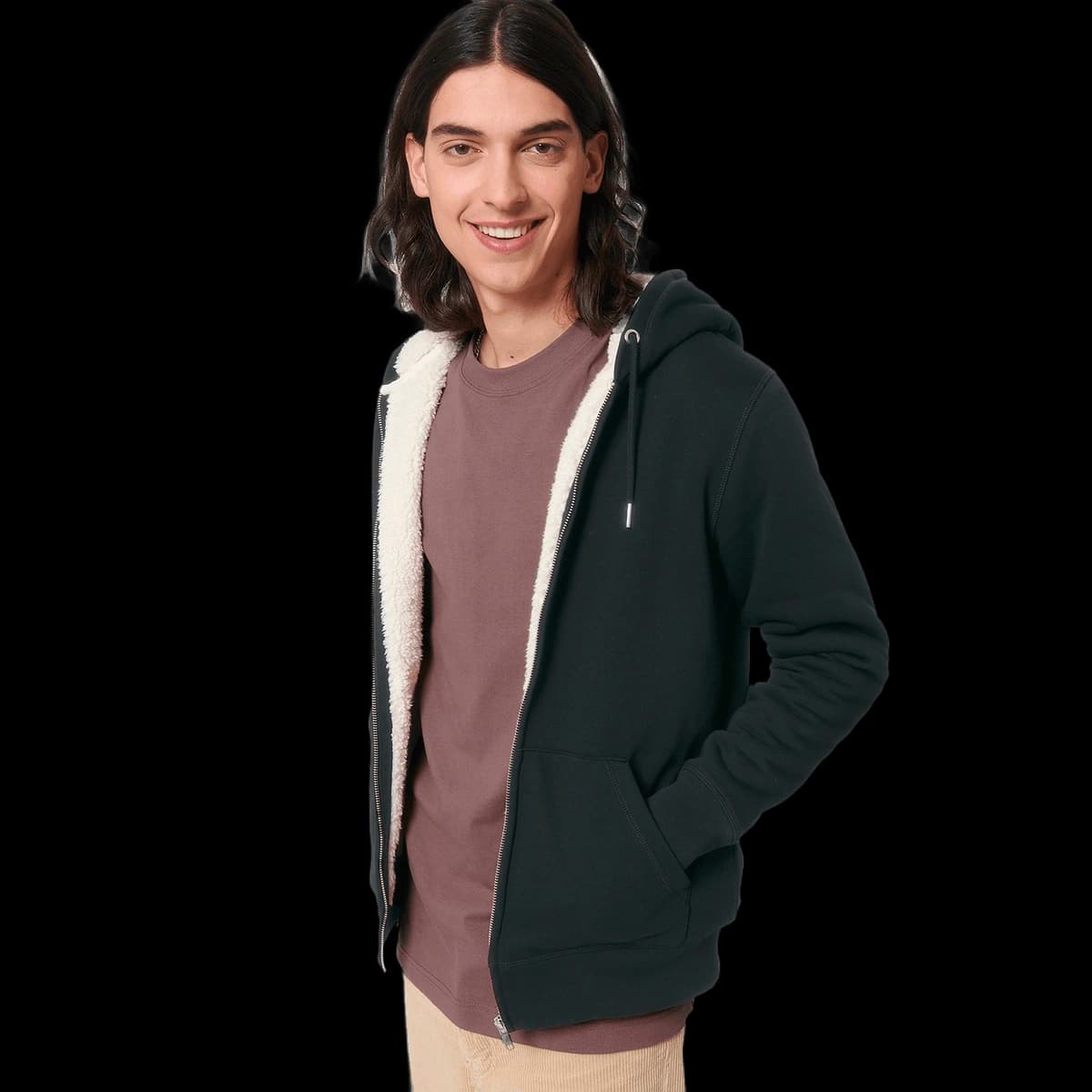Unisex Hygger sherpa zip-through sweatshirt (STSU956)