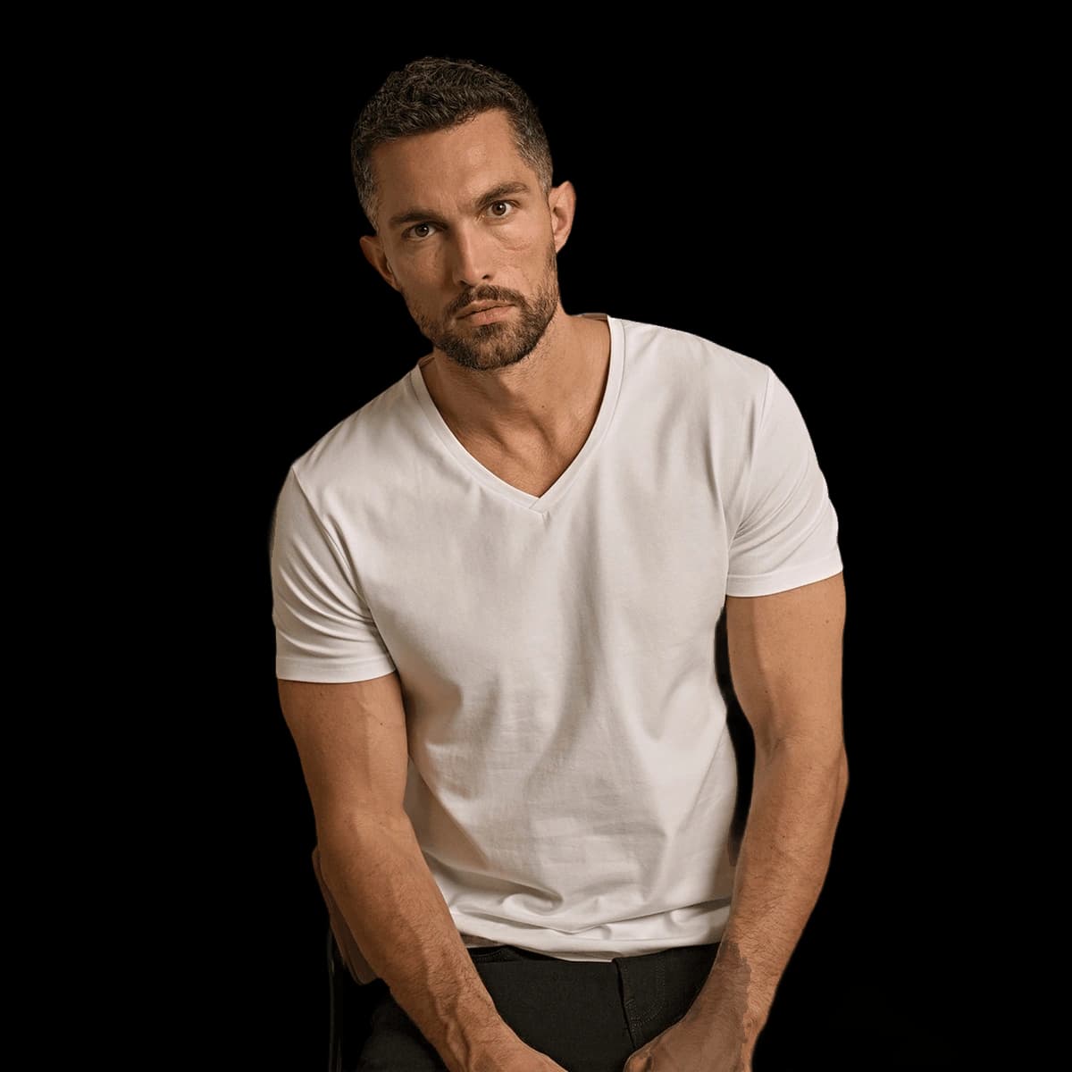 Stretch v-neck tee (401)