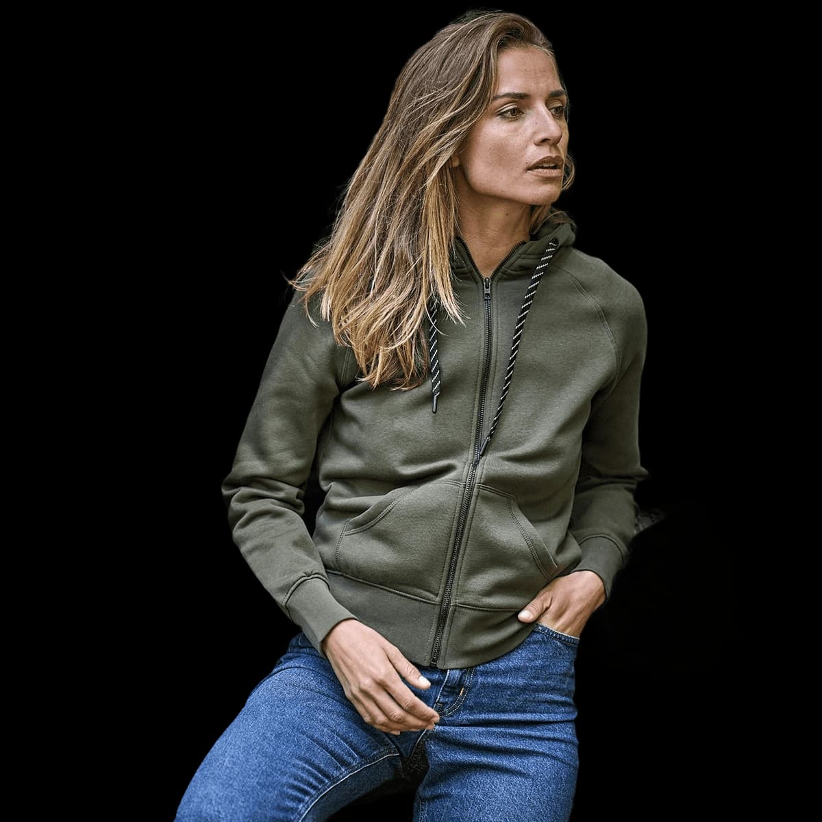 Women’s fashion full-zip hoodie (5436)