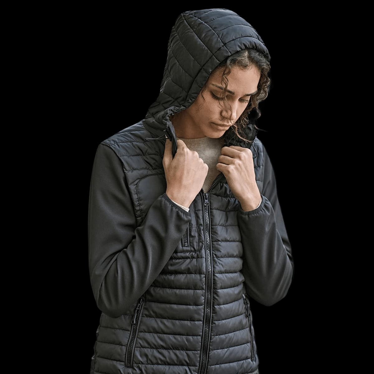 Women’s hooded crossover jacket (9629)