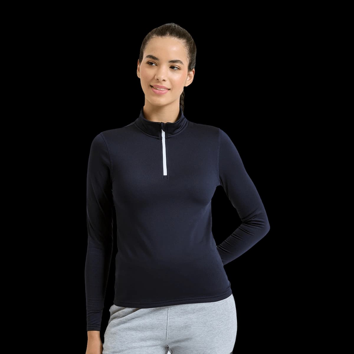 Women's TriDri® recycled long sleeve brushed back ¼ zip