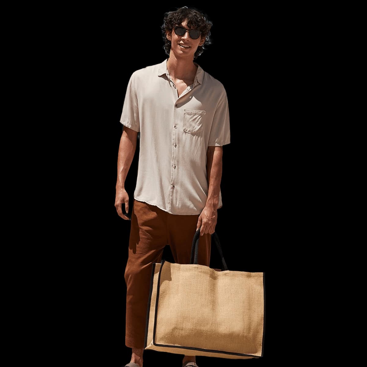 Natural starched jute market shopper