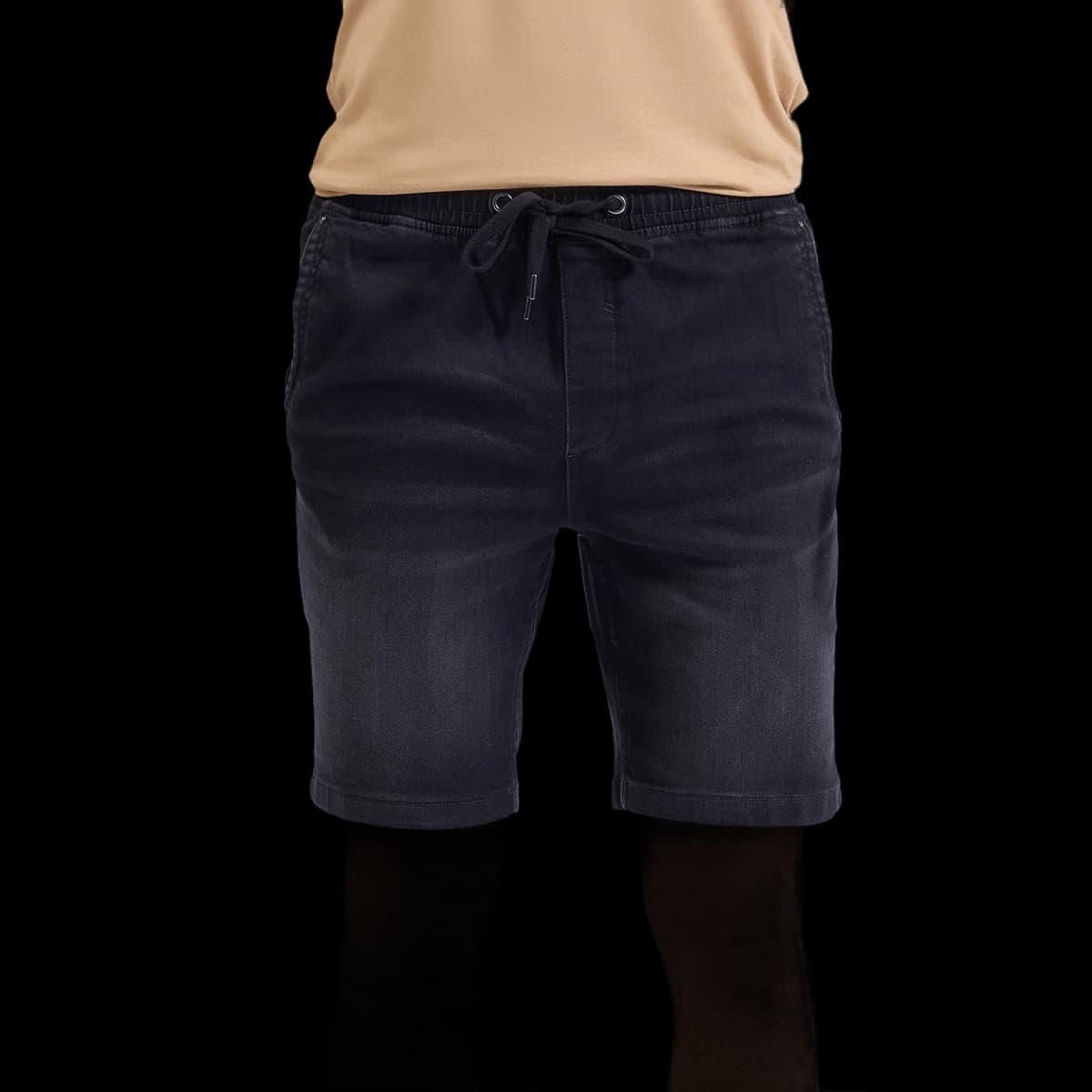 Men’s denim drawstring shorts