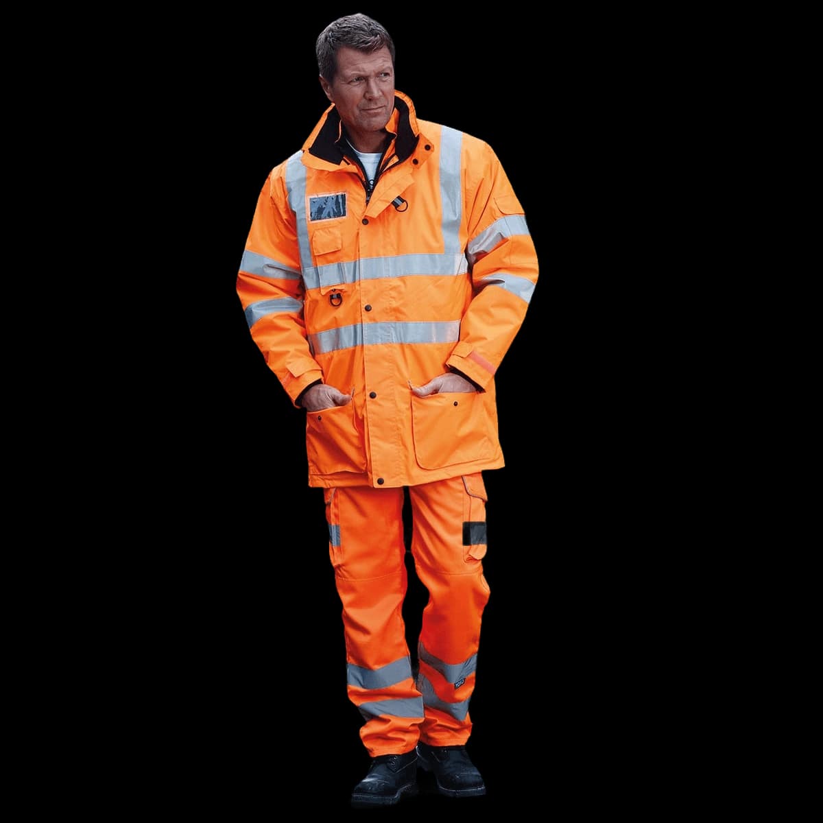Hi-vis polycotton cargo trousers with kneepad pockets (HV018T/3M)